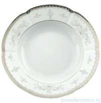 Набор тарелок 22,5 см 6 шт глубокая &quot;Болеро /Платиновый узор&quot; / 034730