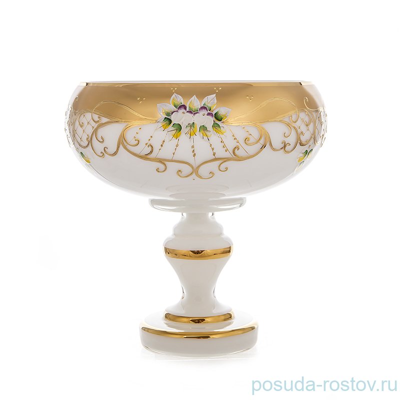 Ваза для фруктов 28 см н/н "Лепка белая" / 092535