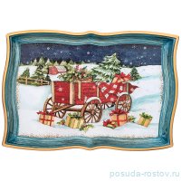 Поднос 34 х 25 х 2 см прямоугольный &quot;Рождественская сказка&quot; / 264001