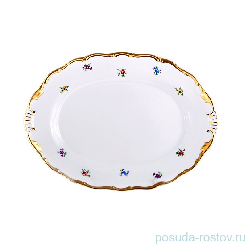 Блюдо 36 см овальное "Анжелика 845 /Мелкие цветы" / 122554