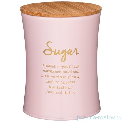 Емкость для сыпучих продуктов 11 х 14 см розовая Сахар 1,1 л &quot;Тюдор&quot; / 252125