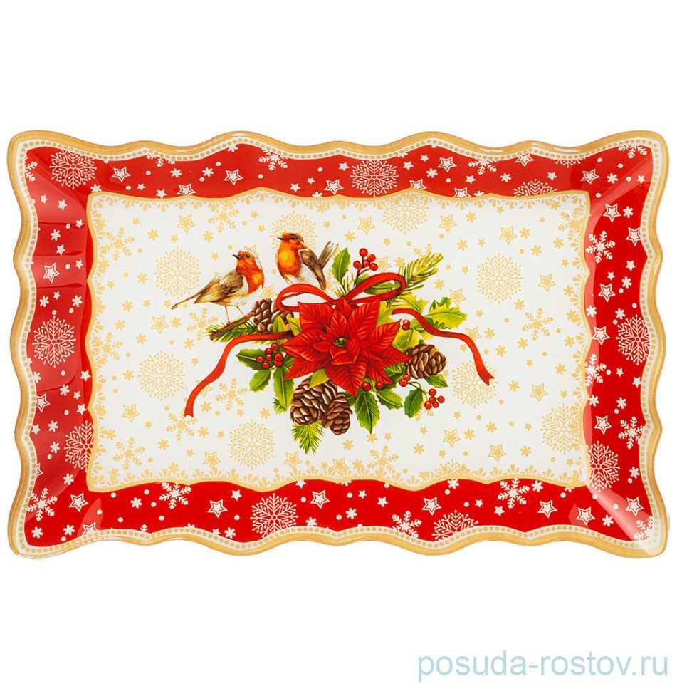 Блюдо 25 см прямоугольное "рождественская сказка" / 331874 Блюдо 25 см прямоугольное "рождественская сказка" / 331874