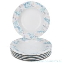 Набор тарелок 23 см 6 шт глубокие &quot;Роза /Голубая роза&quot; / 150915