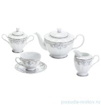 Чайный сервиз на 6 персон 15 предметов &quot;Луиза /Платиновый вензель&quot;  / 153140
