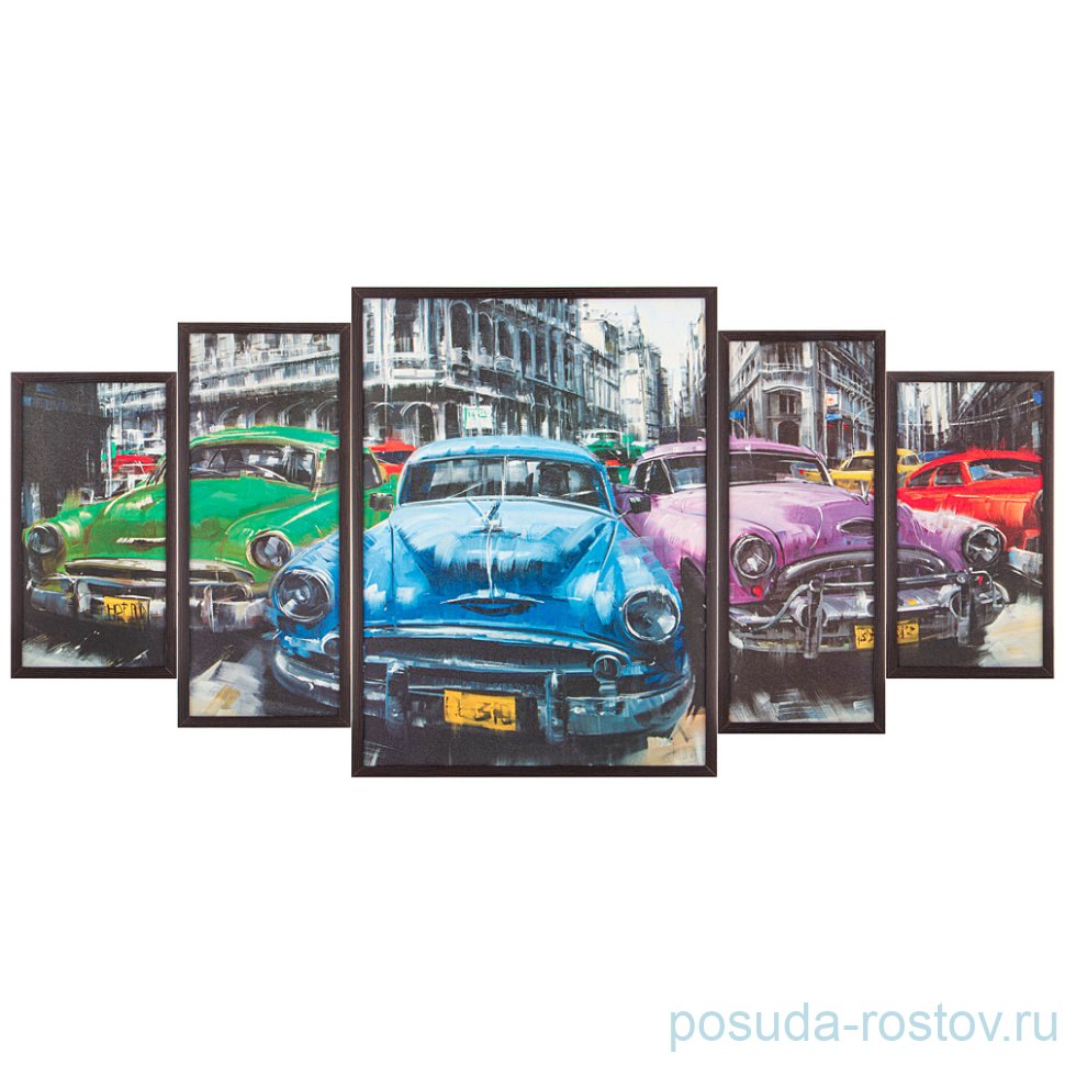 Картина модульная 70 х 138 см "Автомобили" /рамка венге с окантовкой / 275201 Картина модульная 70 х 138 см "Автомобили" /рамка венге с окантовкой / 275201