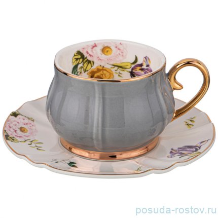Набор чайных пар 200 мл 2 шт &quot;Времена года&quot; (серый, розовый) / 233116