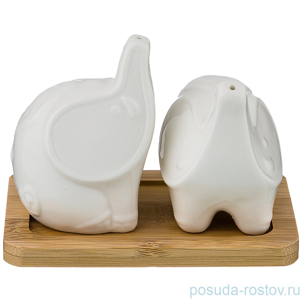 Приборы для специй Солонка и Перечница 7,5 х 5,5 х 8 см на подставке "Native /Слоники" / 191365