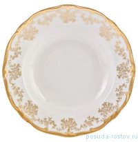 Набор тарелок 22 см 6 шт глубокие &quot;Кастэл /Золотой цветочный узор&quot; / 048165