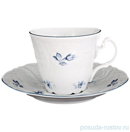Набор чайных пар 230 мл 6 шт высокие &quot;Бернадотт /Синий цветок&quot; / 027025