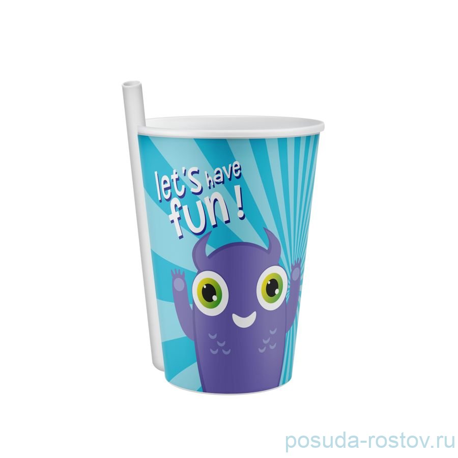 Стакан для воды/сока 400 мл с трубочкой "Yummy" / 293654