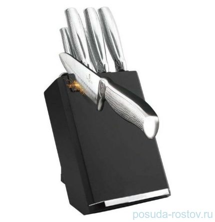 Набор ножей для кухни 8 предметов на подставке с ножеточкой &quot;Kikoza Collection&quot; чёрный / 135761