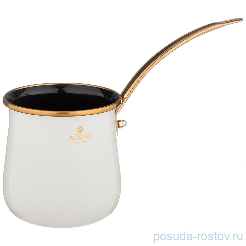 Турка 650 мл эмалированная белая "Agness /Тюдор" / 209806