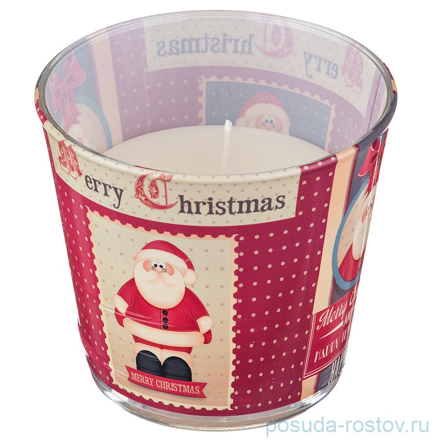 348-464 Свеча 8 х 9 см ADPAL "Happy New Year" (мандарин) / 202645