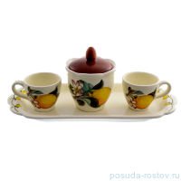 Кофейный набор на 2 персоны 5 предметов &quot;Artigianato ceramico /Лимоны&quot; / 156782