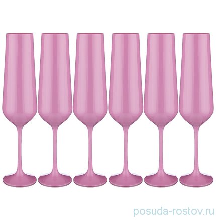 Бокалы для шампанского 200 мл 6 шт &quot;Сандра /Розовые&quot; / 170281