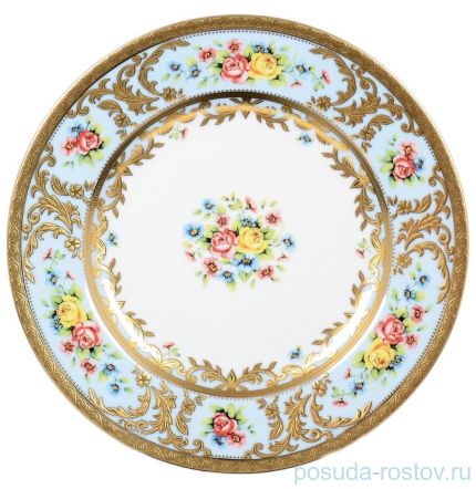 Набор тарелок 21 см 6 шт &quot;Вена /Розочки на голубом /с золотом&quot; / 117255