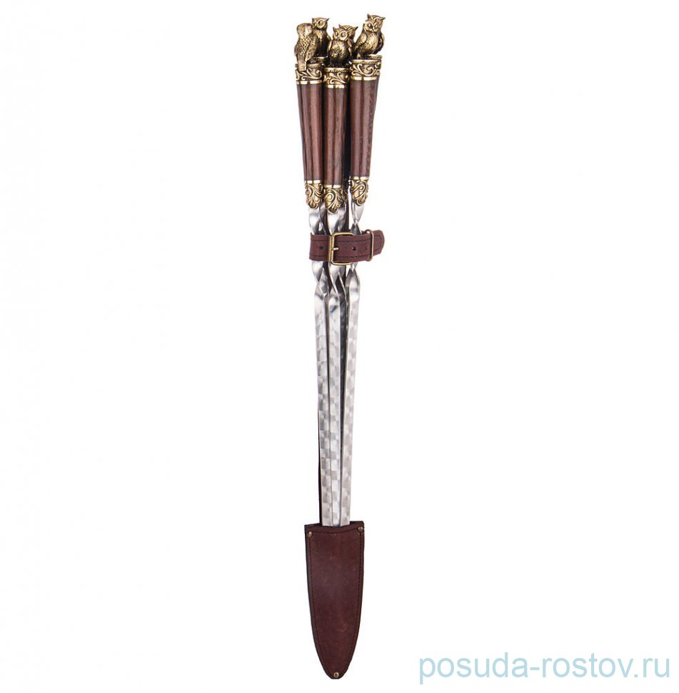 Набор шампуров 56 см 6 шт с лямкой "Сова" / 298611