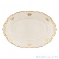Блюдо 32 см овальное &quot;Аляска /Золотые розочки /СК&quot; / 313574