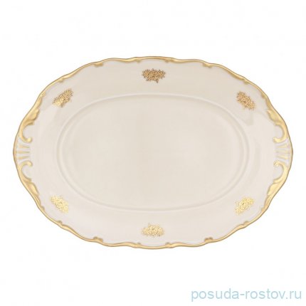 Блюдо 32 см овальное &quot;Аляска /Золотые розочки /СК&quot; / 313574