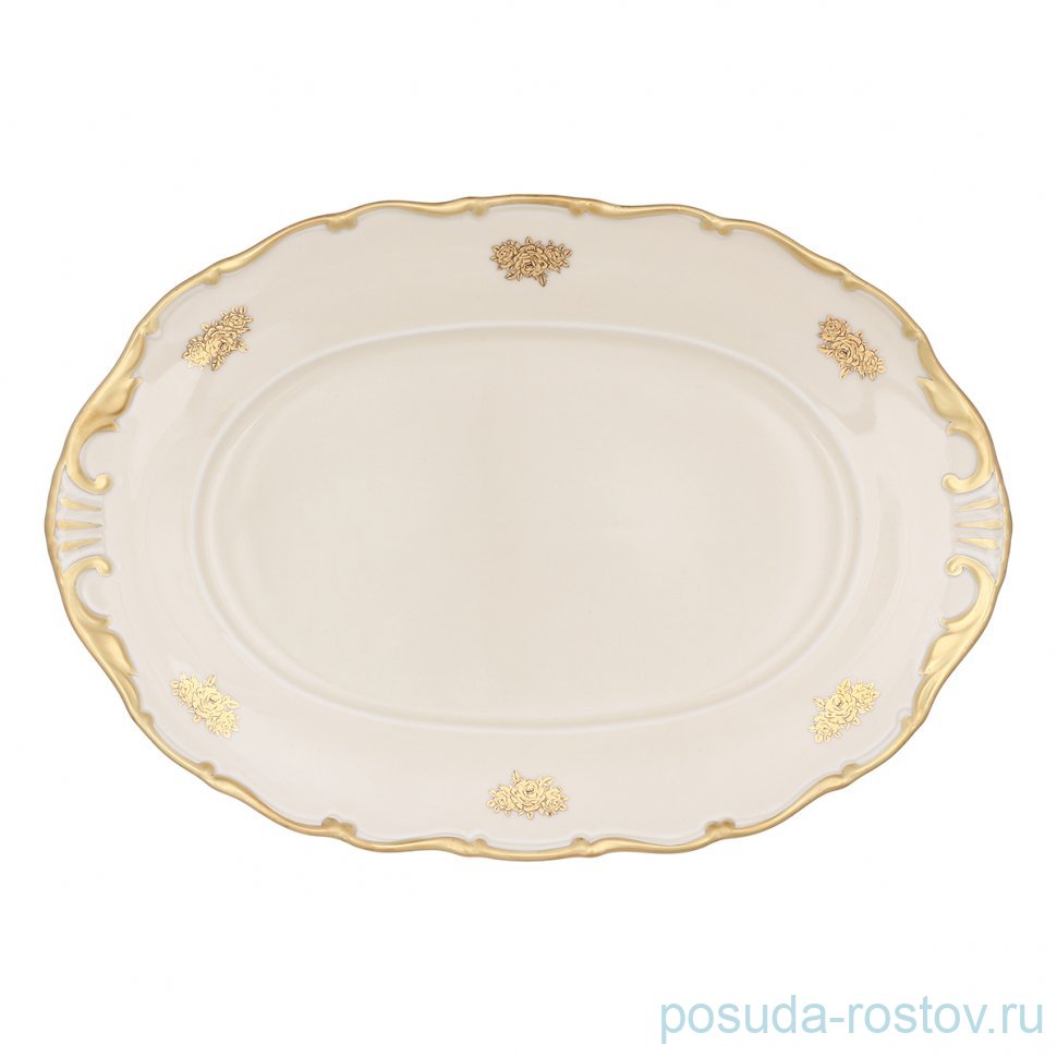 Блюдо 32 см овальное "Аляска /Золотые розочки /СК" / 313574 Блюдо 32 см овальное "Аляска /Золотые розочки /СК" / 313574