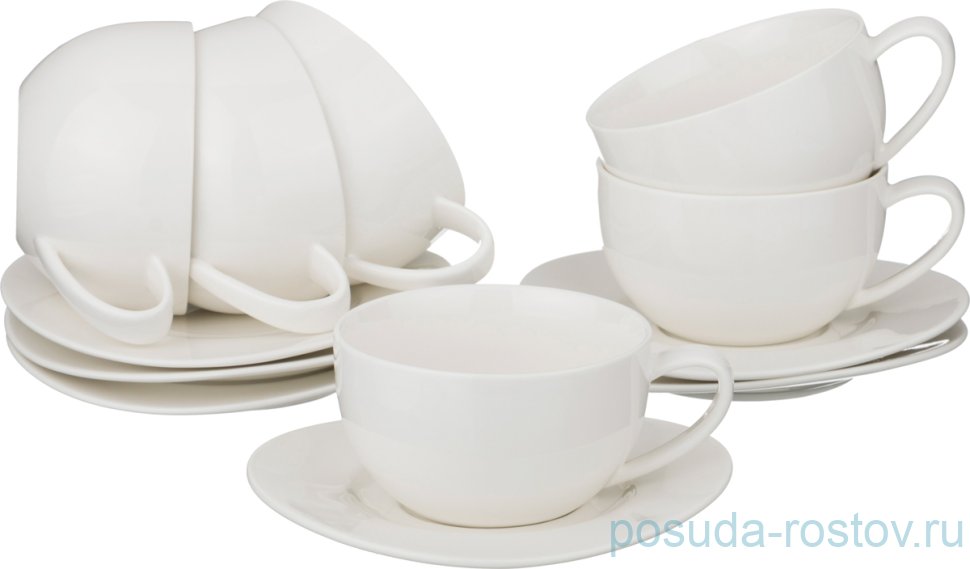 Набор чайных пар 220 мл 6 шт "Вейв" / 187627 Набор чайных пар 220 мл 6 шт "Вейв" / 187627