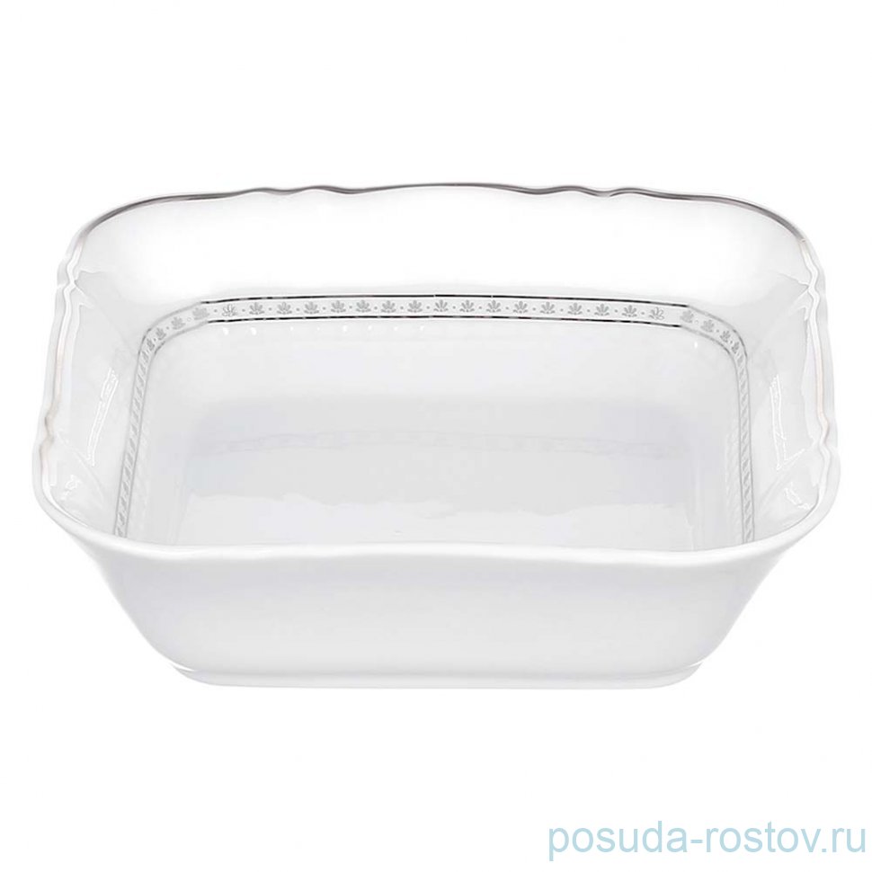 Салатник 17 см квадратный "Соната /Платиновые цветочки" / 366331 Салатник 17 см квадратный "Соната /Платиновые цветочки" / 366331