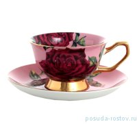 Набор чайных пар 200 мл 6 шт &quot;Розы /Ассорти&quot; розовые / 139777