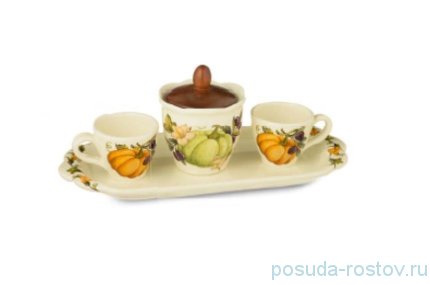 Кофейный набор на 2 персоны 5 предметов &quot;Artigianato ceramico /Тыква&quot; / 243601