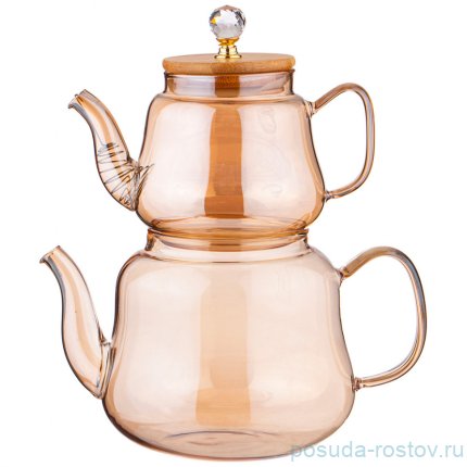 Набор чайников 630 мл/1,5 л янтарные Agness / 277243