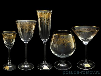 Бокалы для бренди 400 мл 6 шт &quot;Гала /Золотая повитель&quot; / 018266