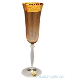 Бокалы для шампанского 180 мл 6 шт &quot;Миранда /Амбер с золотым орнаментом&quot; / 018458