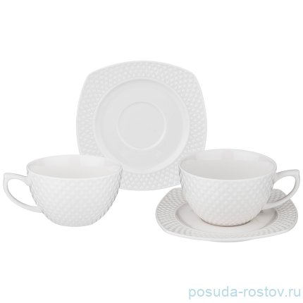 Набор чайных пар 350 мл 2 шт квадратные &quot;диаманд&quot; / 230629