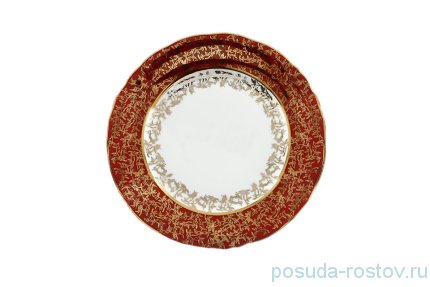 Набор тарелок 19 см 6 шт &quot;Фредерика /Золотые листики на красном&quot; / 167797