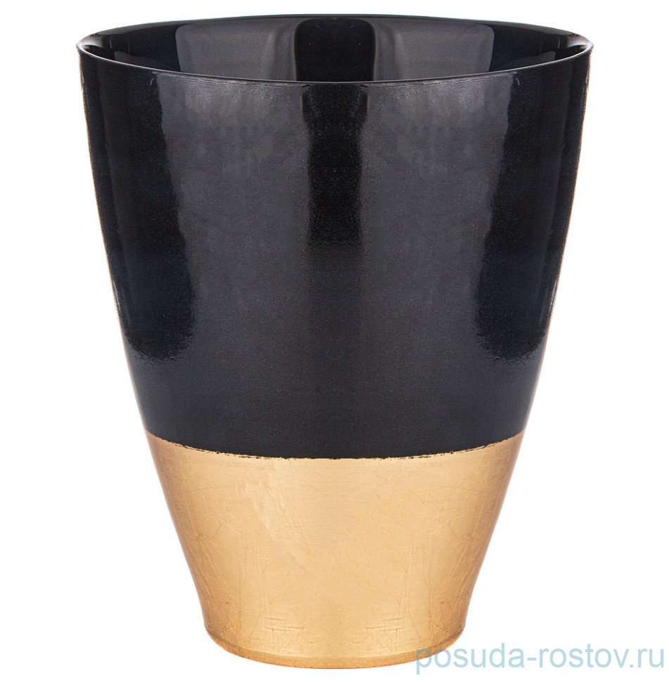 Ваза для цветов 19 х 24 см "Bohemia black /gold" / 291095