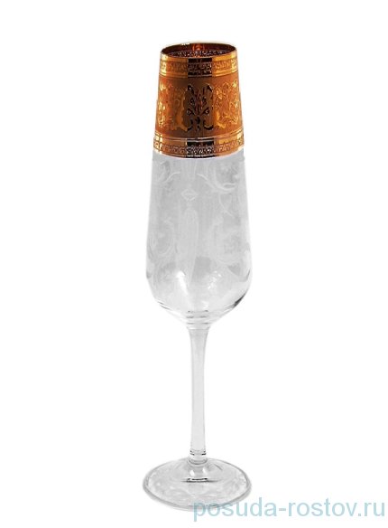 Бокалы для шампанского 200 мл 6 шт &quot;Сандра /Золотая широкая лента&quot; E-S / 151379