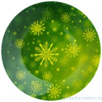 Тарелка 20 см зелёная &quot;Новогодний калейдоскоп /Снежинки&quot; / 268457