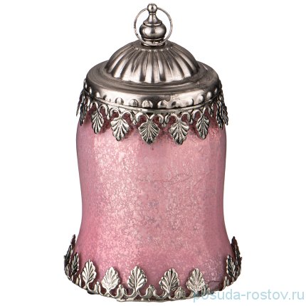 Светильник 9 х 15 см с металлическим декором Led-подсветка розовый / 209340