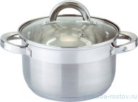 Кастрюля 22 х 13,5 см со стеклянной крышкой 5-ти слойное дно индукция 5,1 л &quot;Agness&quot; / 196225