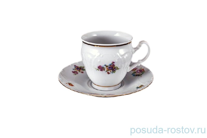 Набор чайных пар 220 мл 6 шт высокие Bohemia Porcelan Moritz Zdekauer 1810 s.r.o. "Лиана /Весенний букет /отводка золото" / 049489 Набор чайных пар 220 мл 6 шт высокие Bohemia Porcelan Moritz Zdekauer 1810 s.r.o. "Лиана /Весенний букет /отводка золото" / 049489