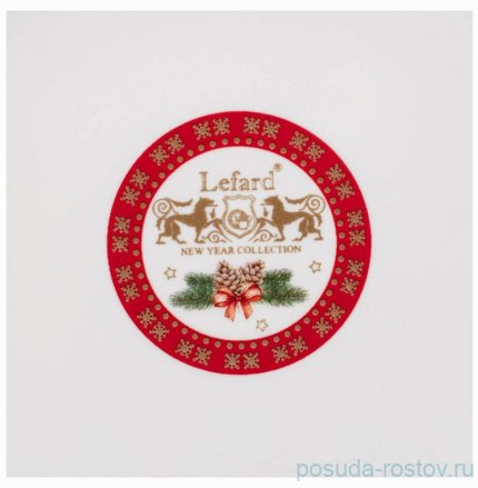 Тарелка 21 см красная &quot;С Новым годом! /Дед Мороз&quot; / 254419