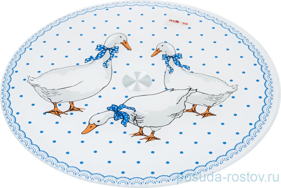 Блюдо 32 х 3 см вращающееся круглое "Гуси" / 190178 Блюдо 32 х 3 см вращающееся круглое "Гуси" / 190178