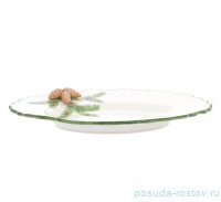 Блюдо 45 х 32 х 6 см овальное глубокое &quot;Christmas world /Pinecone&quot; / 270971