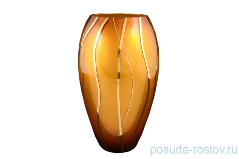 Ваза для цветов 28 см "Nb Art /Оранжевая золотые волны" 2 / 050863