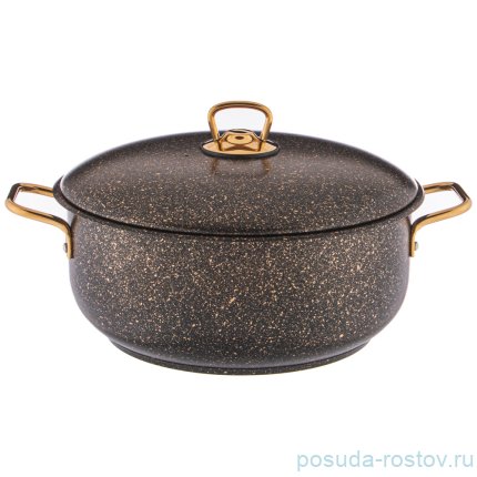 Кастрюля-мантоварка 3-х уровневая 26 см &quot;Agness /Черное золото&quot; / 230708