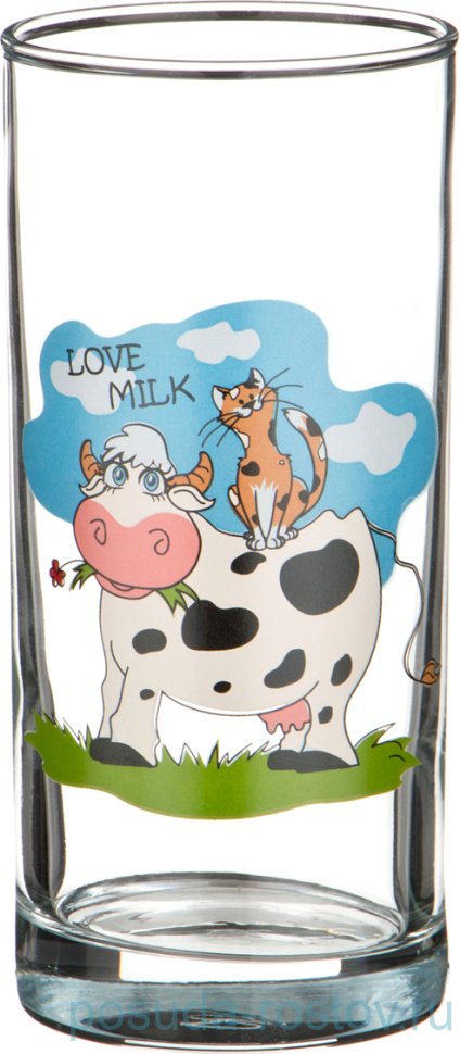 Стакан для воды 290 мл "Love milk" / 259288