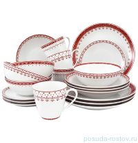 Набор посуды на 4 персоны 20 предметов &quot;Hyggelyne /Красные узоры&quot; / 158491