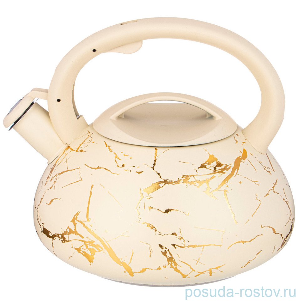 Чайник 3 л со свистком индукционное капсульное дно бежевый "Fantasy" / 334710