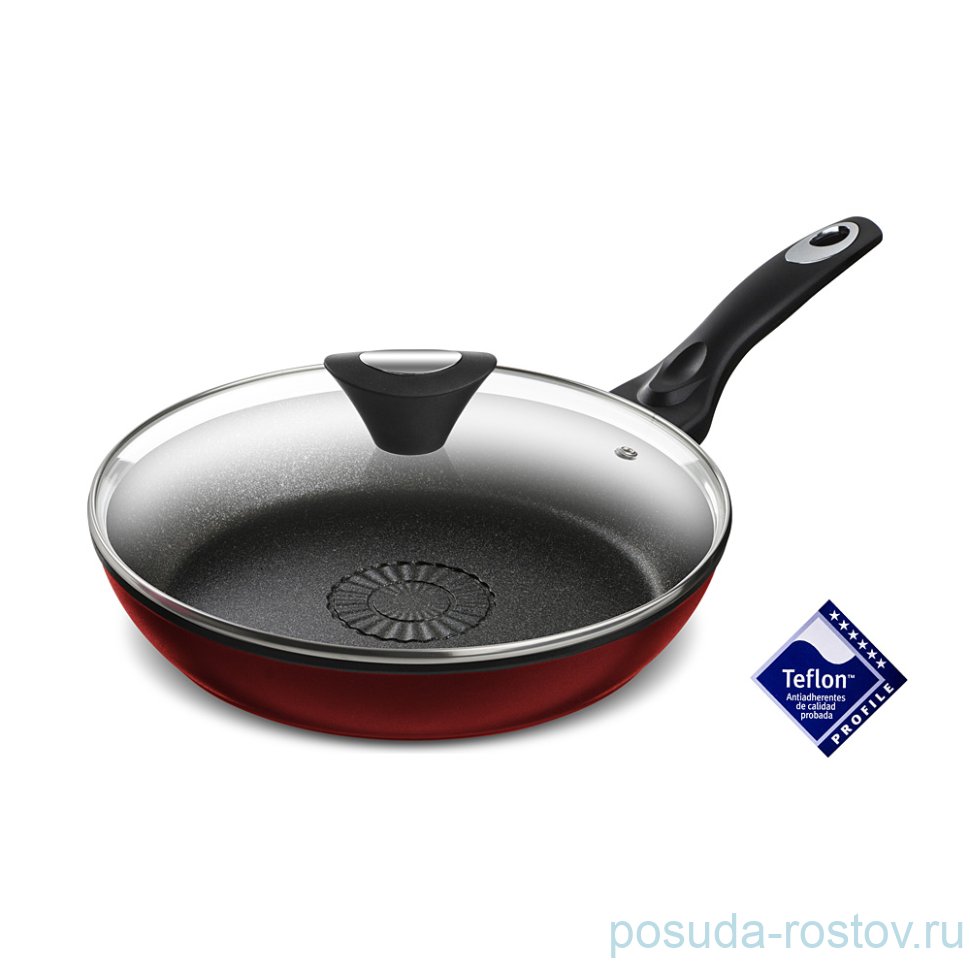 Сковорода 20 см со стеклянной крышкой антипригарное покрытие "agness" / 196367