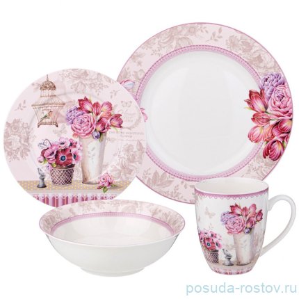 Набор посуды на 4 персоны 16 предметов &quot;Тюльпаны&quot; / 338167