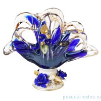 Салфетница н/н синяя &quot;W. Cristal /Розы /Муранское стекло&quot; / 221101